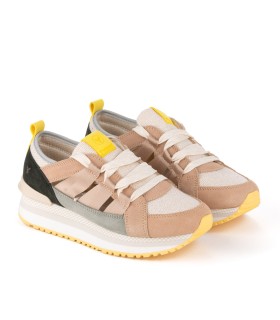 Cinzia open sneakers for women in sand color - Yumas Official.