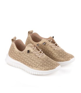 Curazao gold casual shoes for women- Yumas Footwear.