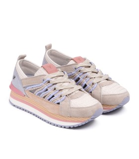 Baskets Gadot pour femme en beige - Yumas Footwear.