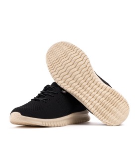 Baskets microlight noires Clint pour hommes - Yumas Footwear.